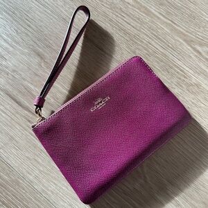 Coach Magenta Wristlet Clutch